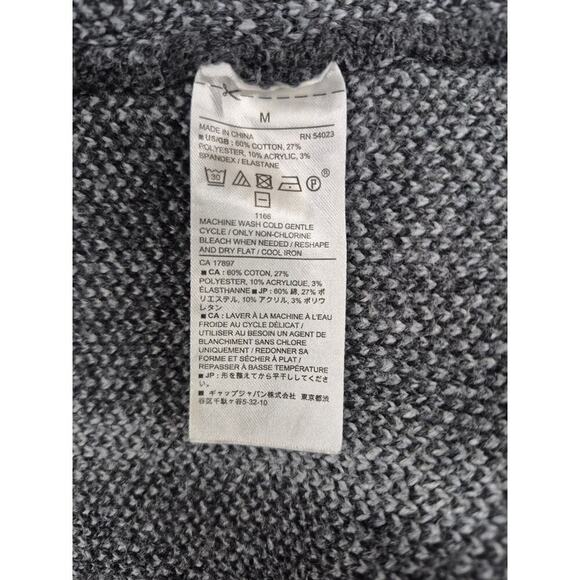 Banana Republic Grid Open-Front Cardigan Sz M Gray White - Picture 6 of 6